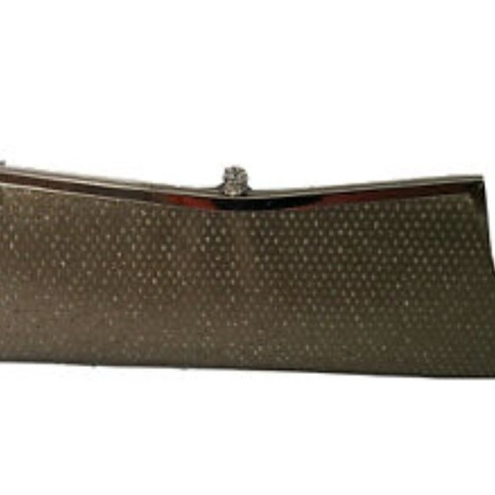 Gregory Ladner Clutch Handbag Gold Evening Bag With Silver Chain View 3